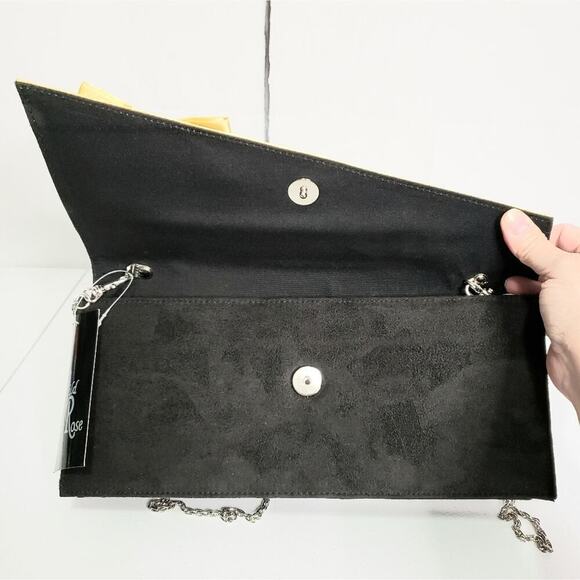 VINTAGE - Wild Rose Faux Suede Bow Accent Formal Evening Clutch NWT - Picture 5 of 8